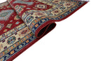 Hand-Knotted Afghani Kazak Wool Rug – 4’10″  x  6’6″