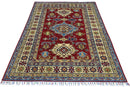 Hand-Knotted Afghani Kazak Wool Rug – 4’9″  x  6’8″