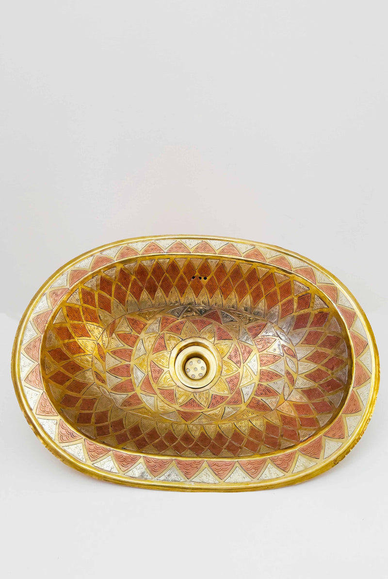 Oval Sink - Unlacquered Brass Oval Drop-In Sink