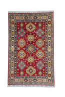 Hand-Knotted Afghani Kazak Wool Rug – 3’10″  x  6’0″