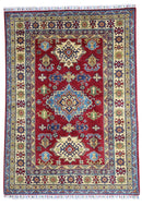 Hand-Knotted Afghani Kazak Wool Rug – 4’9″  x  6’8″