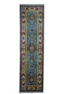 Hand-Knotted Afghani Kazak Wool Rug – 2’8″  x  9’9″