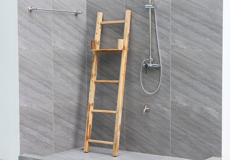 Haussmann® Teak Teak Towel Ladder 18 x 64 in H Adj Shelf Teak Oil