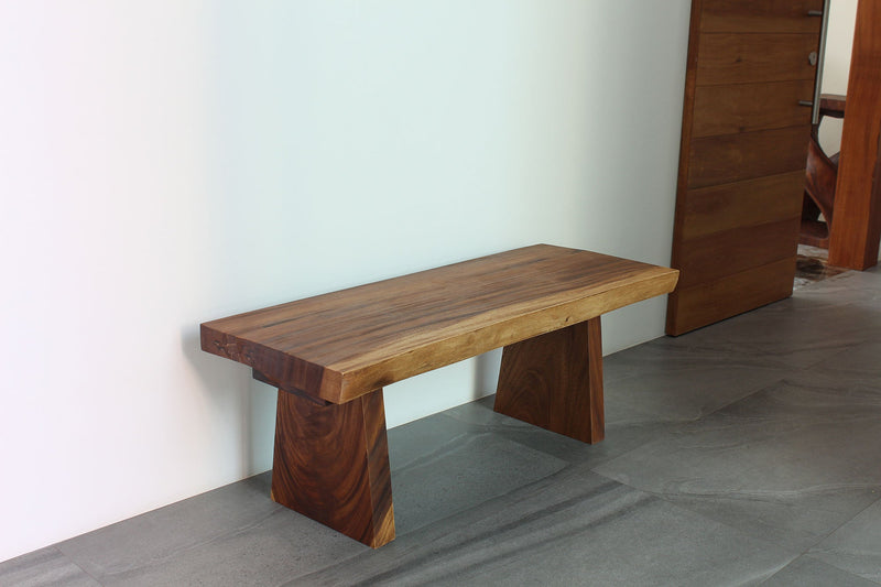 Haussmann® Wood Natural Edge Bench 48 in x 18 x 18 in H KD Walnut Oil