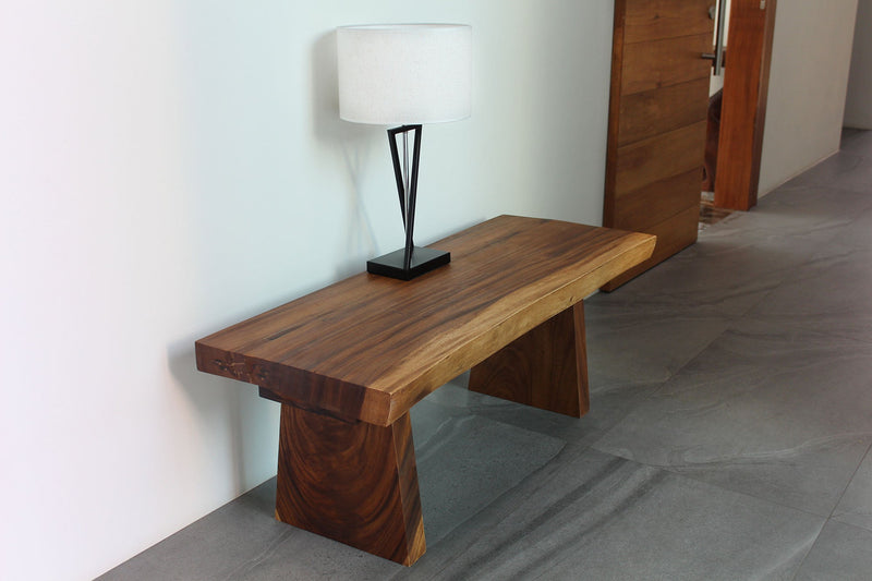 Haussmann® Wood Natural Edge Bench 48 in x 18 x 18 in H KD Walnut Oil