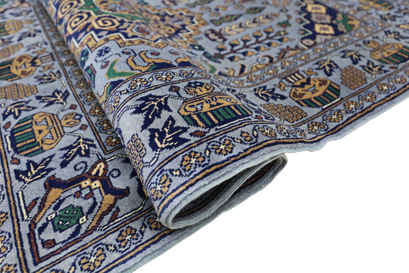 Hand-Knotted Afghani Zerkhaki Wool Rug – 3’4″  x  4’11″