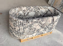 Fluted Arabescato Breccia Bathtub, Ribbed Natural Stone Bath