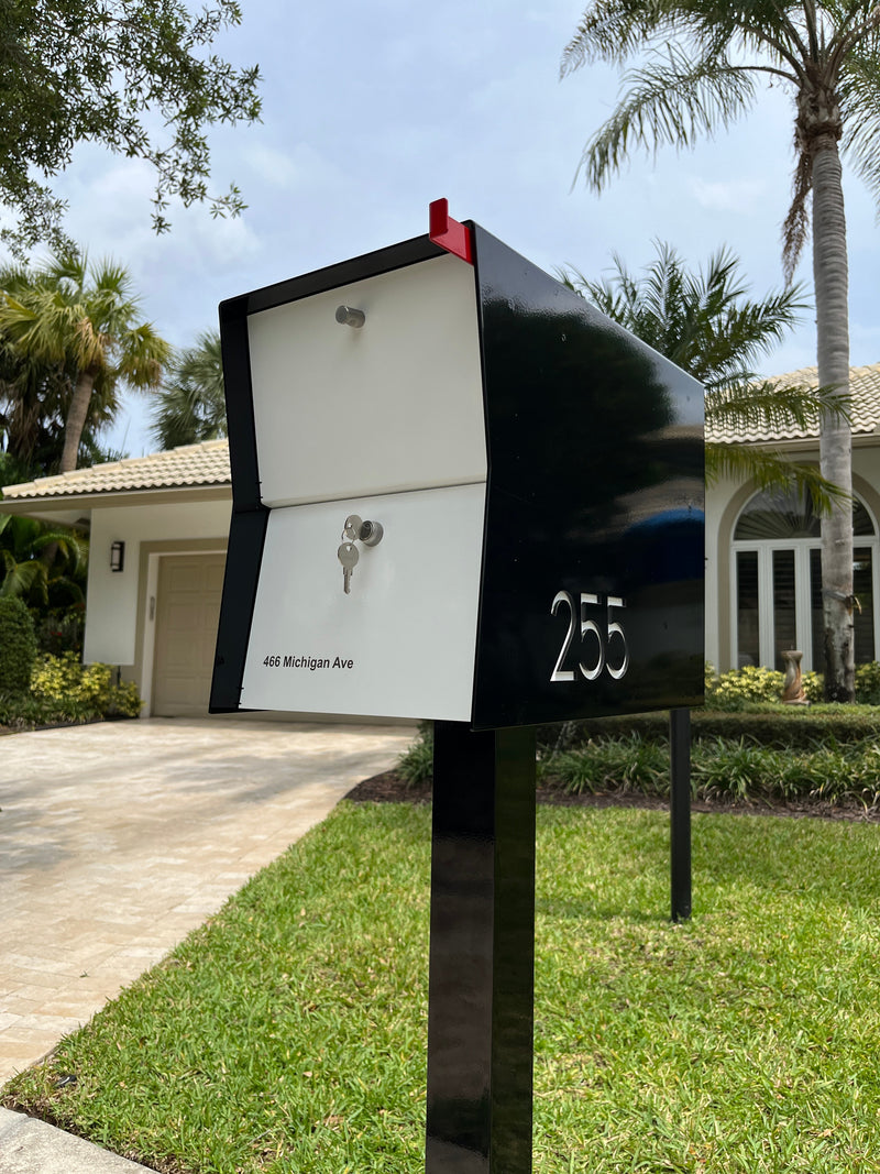 NEW! The Retrobox Locking Package Dropbox in JET BLACK - Modern Mailbox