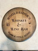Custom Engraved Whiskey Barrel Head for Wedding or Anniversary
