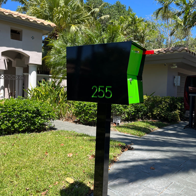 NEW! The Retrobox Locking Package Dropbox in JET BLACK - Modern Mailbox