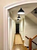 Large Black Enamel Farmhouse Ceiling Light