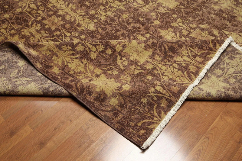 9' x 12' Hand knotted 100% Wool pile Oriental Area Rug Transitional 9x12 Brown