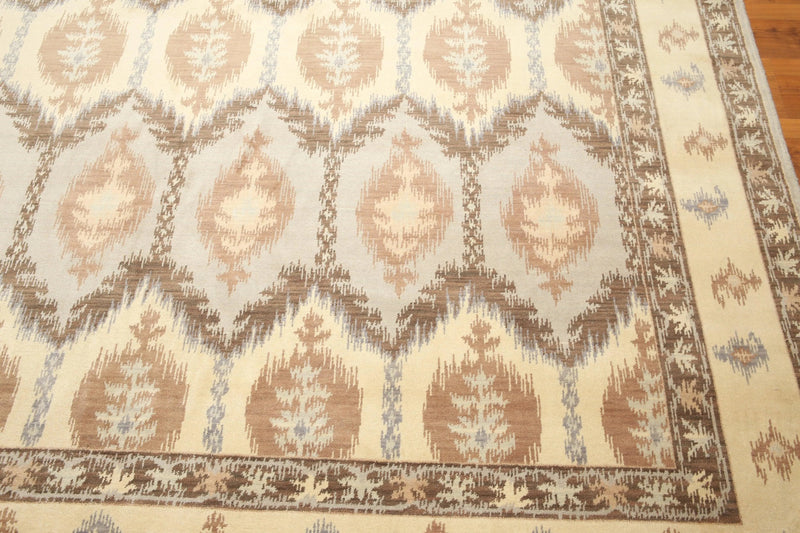 9' x 12' Hand knotted Wool Traditional Oriental Area Rug full pile 9x12 Beige