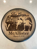 Custom Commemorative Photo Engraved Whiskey Barrel Head