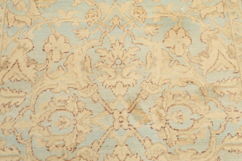 3'x12' Hand Knotted Runner 100% Wool Traditional Oriental Area Rug Beige