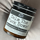 Malicious Women Co. Calm The Fuck Down 9 oz Funny Soy Candle Clean Burning | Long Lasting, Sarcastic Gift | Home Fragrance Candle