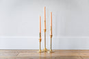 Floral Inlaid Tapered Candle in Cream - Set of 3