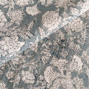 Chloe Floral Block Printed Pillow Cover | Blue