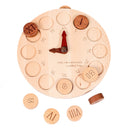 Wooden Cognitive Learning Clock – Dual-Sided Time Recognition Toy with Roman and Arabic Numerals