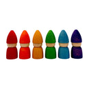 Rainbow & Pastel Wooden Peg Dolls Collection – 5 Styles