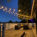 SL101 3000K Warm White LED Low Voltage Bistro String Lights 48 FT Outdoor Weatherproof 12V Edison Bulbs by Kings Outdoor Lighting