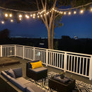 SL101 3000K Warm White LED Low Voltage Bistro String Lights 48 FT Outdoor Weatherproof 12V Edison Bulbs by Kings Outdoor Lighting