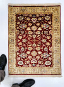 Wool w. silk Kumkapi red/ltgld 2x3