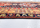 Afghan Heriz (3'x10' Runner) navy/gold/red