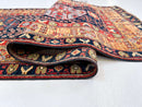 Afghan Heriz (3'x10' Runner) navy/gold/red