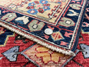 Afghan Heriz (3'x10' Runner) navy/gold/red