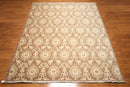 9' x 12' hand knotted Wool Damask Pattern Oriental Area Rug full pile 9x12 Brown
