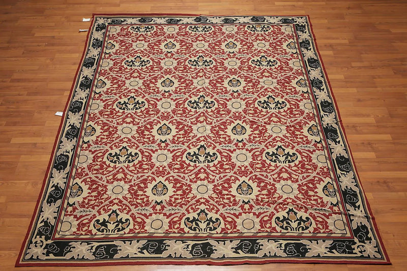 8' x 10' Hand woven Wool French Needlepoint Oriental Area rug