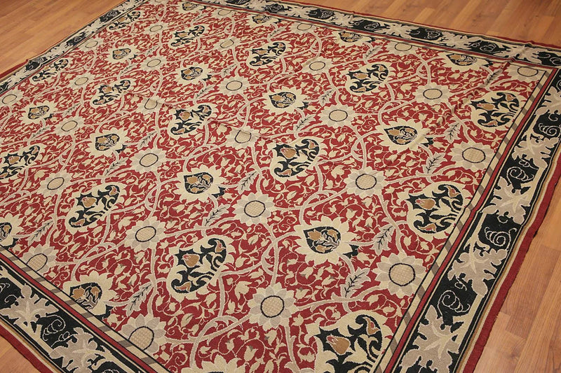 8' x 10' Hand woven Wool French Needlepoint Oriental Area rug