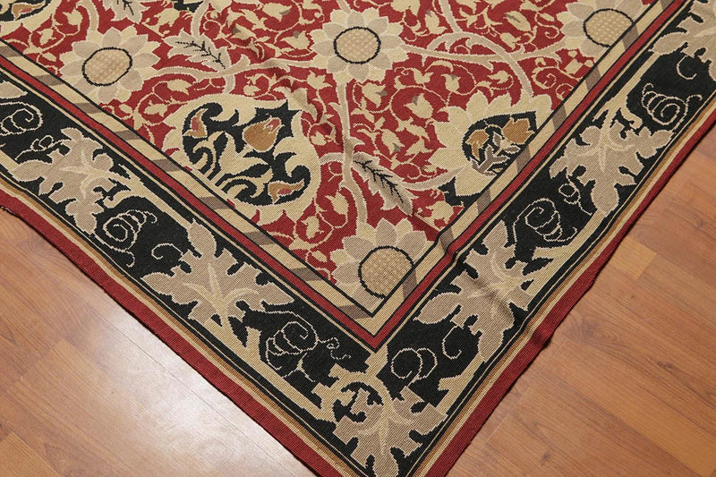 8' x 10' Hand woven Wool French Needlepoint Oriental Area rug