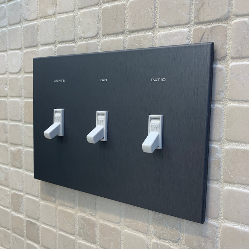 CleanPlate Classic Wall Plate in Jet Black for Toggle Switches