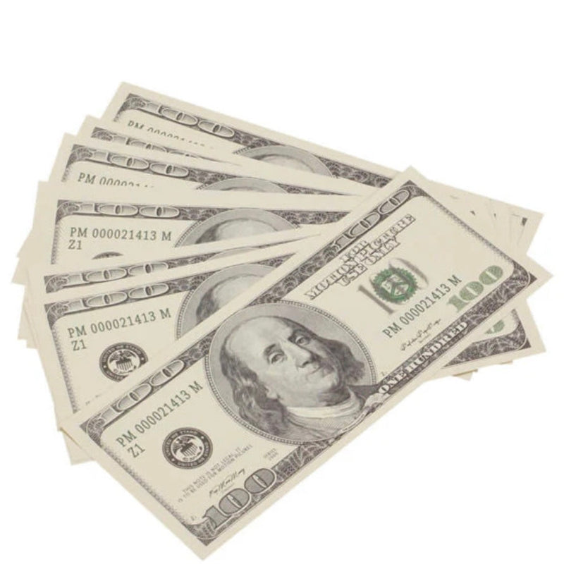 Money Prop - Series 2000 $100's Crisp New $10,000 Full Print Stack