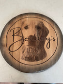 Custom Commemorative Photo Engraved Whiskey Barrel Head
