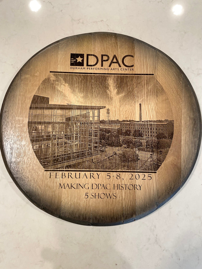 Custom Commemorative Photo Engraved Whiskey Barrel Head