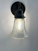 Clear Chevron Ribbed Vintage Pendant by The Lamp Goods