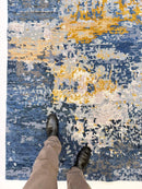 Contemporary Abstract (6x9) blue/gold