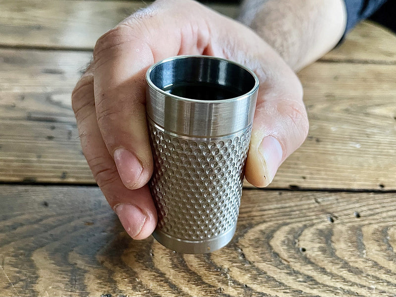 Big Shot - Machined Titanium 2 Oz Glass