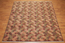 8x10 Olive Brown Hand knotted 100% Wool Modern & Contemporary Oriental Area Rug