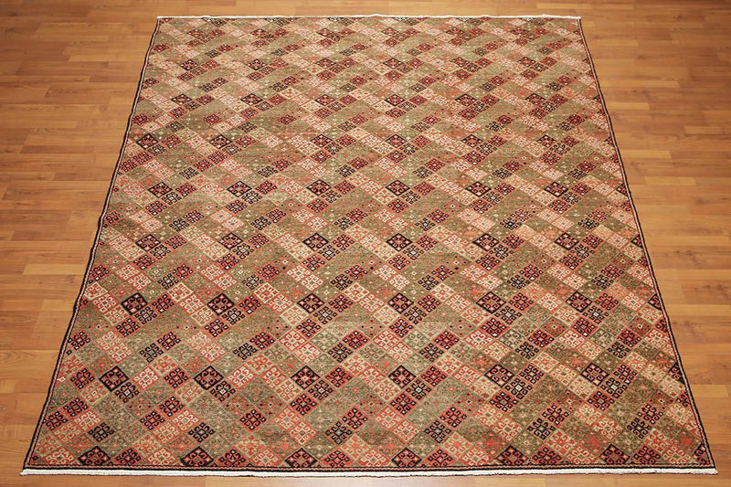 8x10 Olive Brown Hand knotted 100% Wool Modern & Contemporary Oriental Area Rug