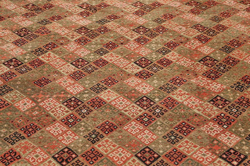 8x10 Olive Brown Hand knotted 100% Wool Modern & Contemporary Oriental Area Rug