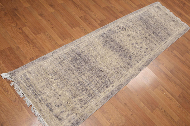 2'4" x 8' Hand Knotted Abstract Modern 100% Wool runner Area rug Beige