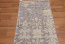 2'4" x 8' Hand Knotted Botanical distressed Wool runner Area rug Gray