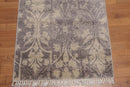 2'4" x 8' Hand Knotted Botanical distressed Wool runner Area rug Gray