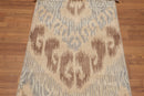2'4" x 8' Hand Knotted Ikat 100% Wool runner Area rug Modern Tan