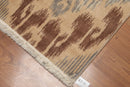 2'4" x 8' Hand Knotted Ikat 100% Wool runner Area rug Modern Tan