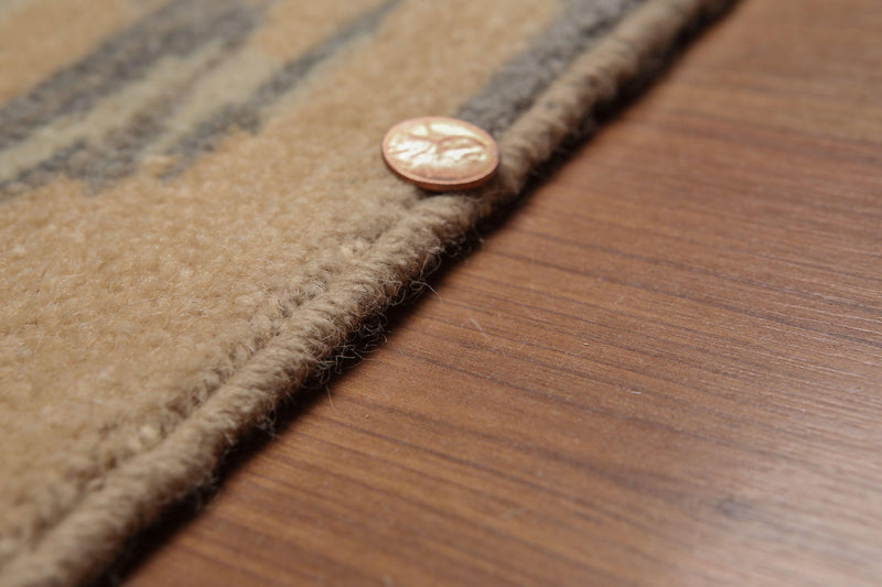 2'4" x 8' Hand Knotted Ikat 100% Wool runner Area rug Modern Tan